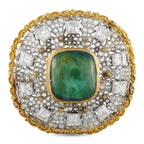 18K Yellow Gold 4.25ct Diamond and Tourmaline Brooch