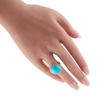 18K Yellow Gold 1.20ct Diamond and Turquoise Ring