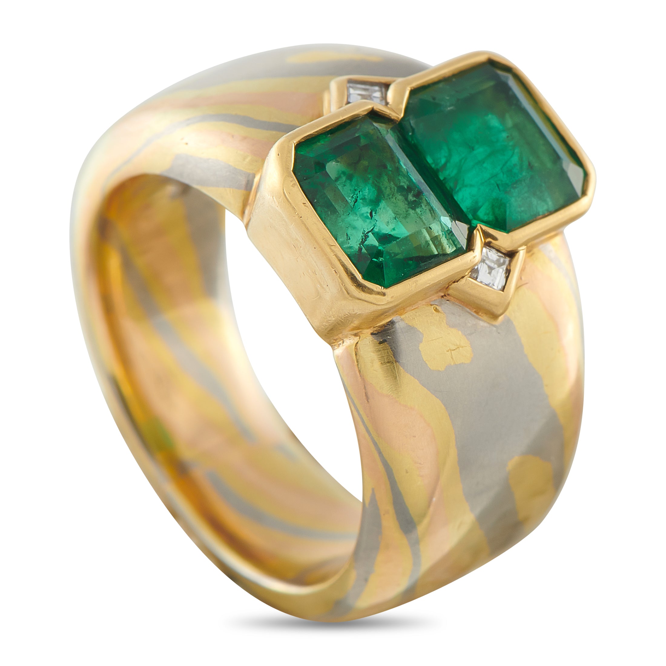 18K Yellow Gold 3.0ct Emerald Ring