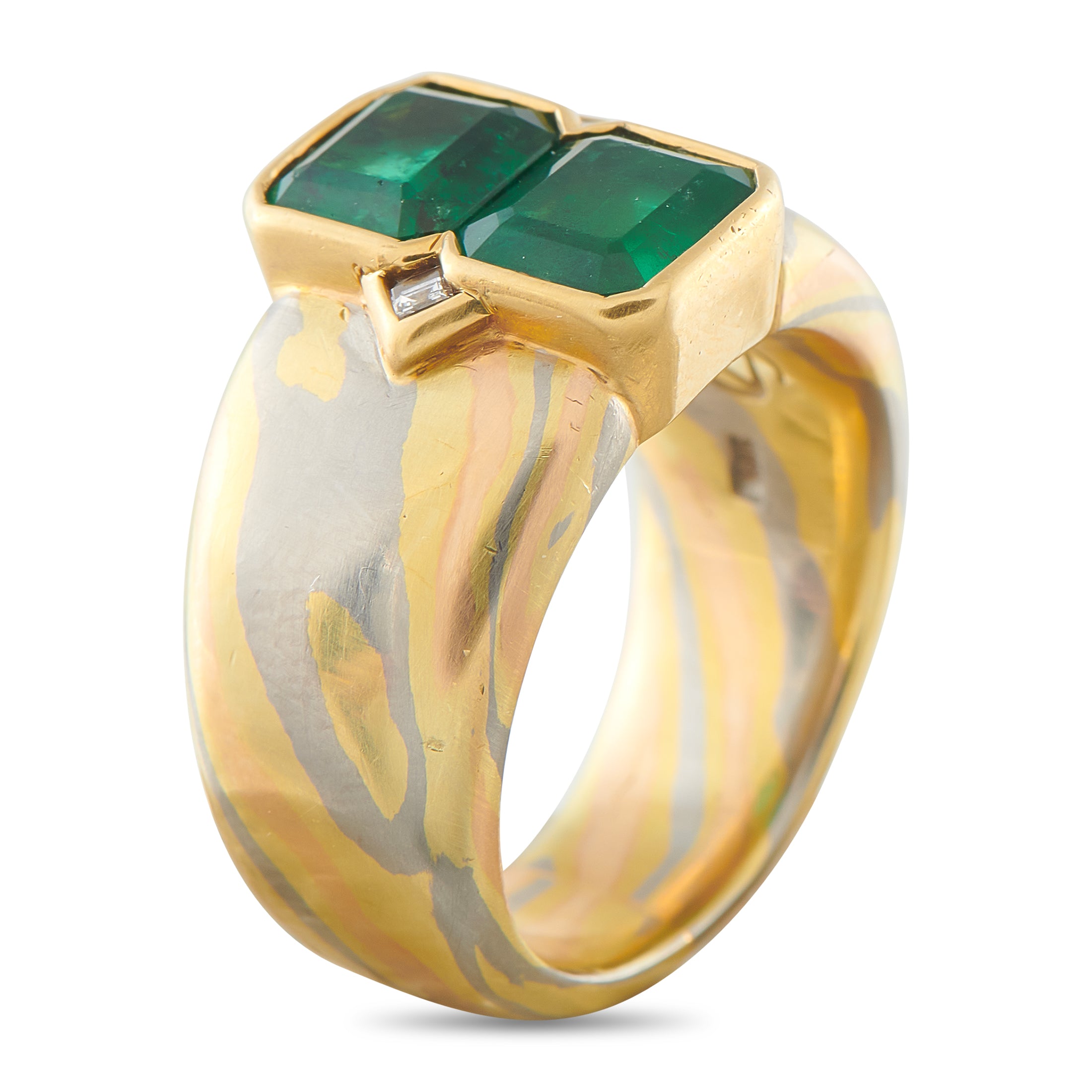 18K Yellow Gold 3.0ct Emerald Ring