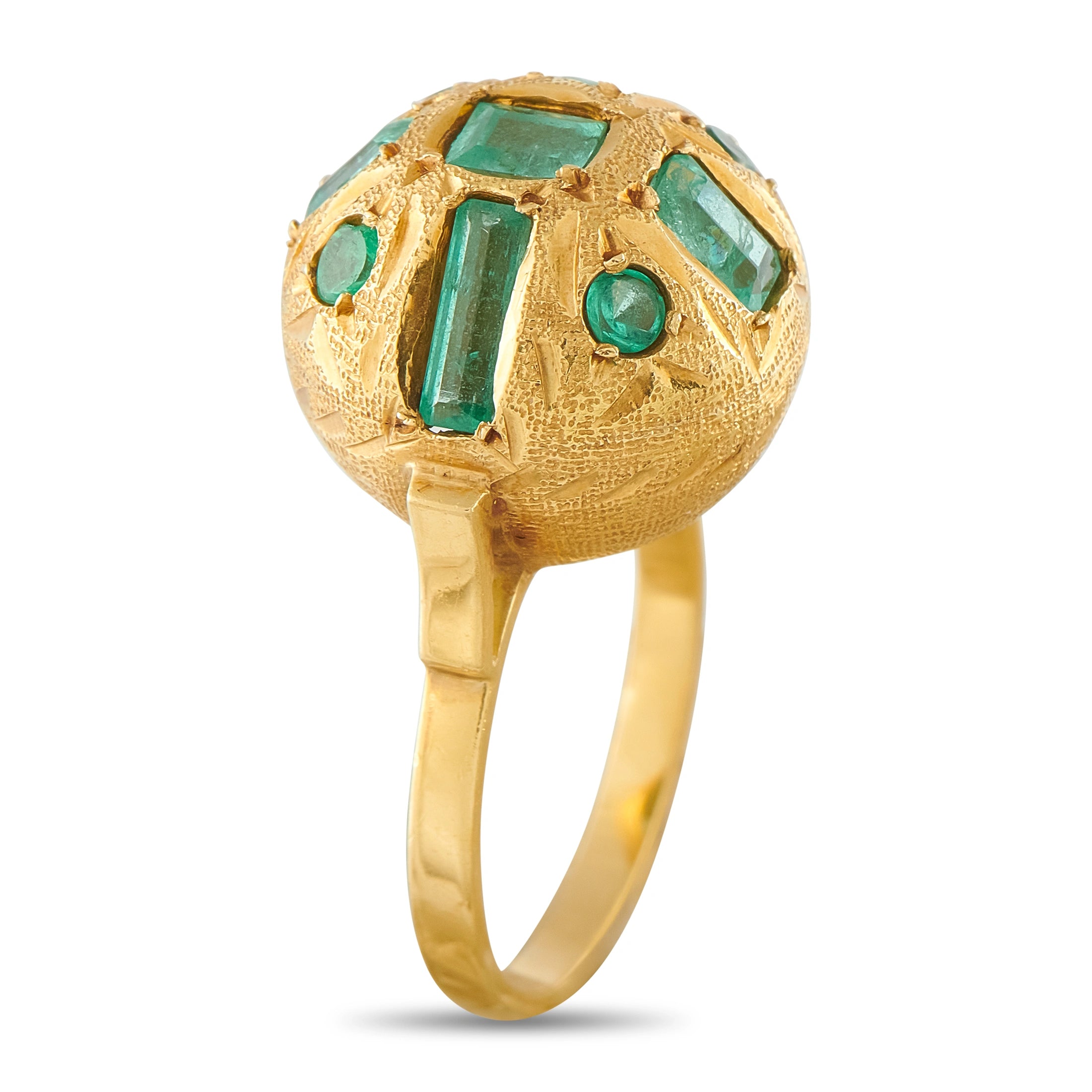 18K Yellow Gold 1.30ct Emerald Ring