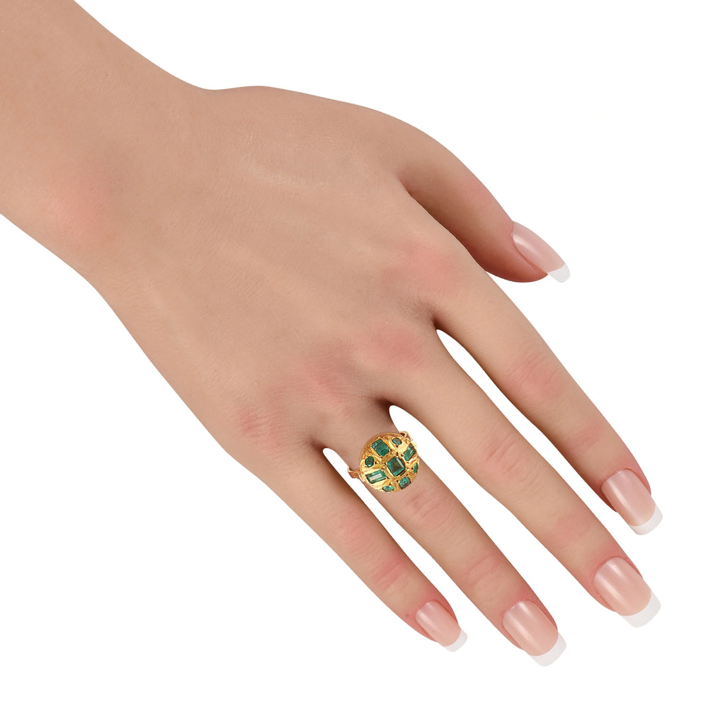 18K Yellow Gold 1.30ct Emerald Ring