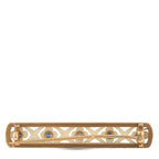 18K Yellow Gold Sapphire and Carved Stone Bar Brooch