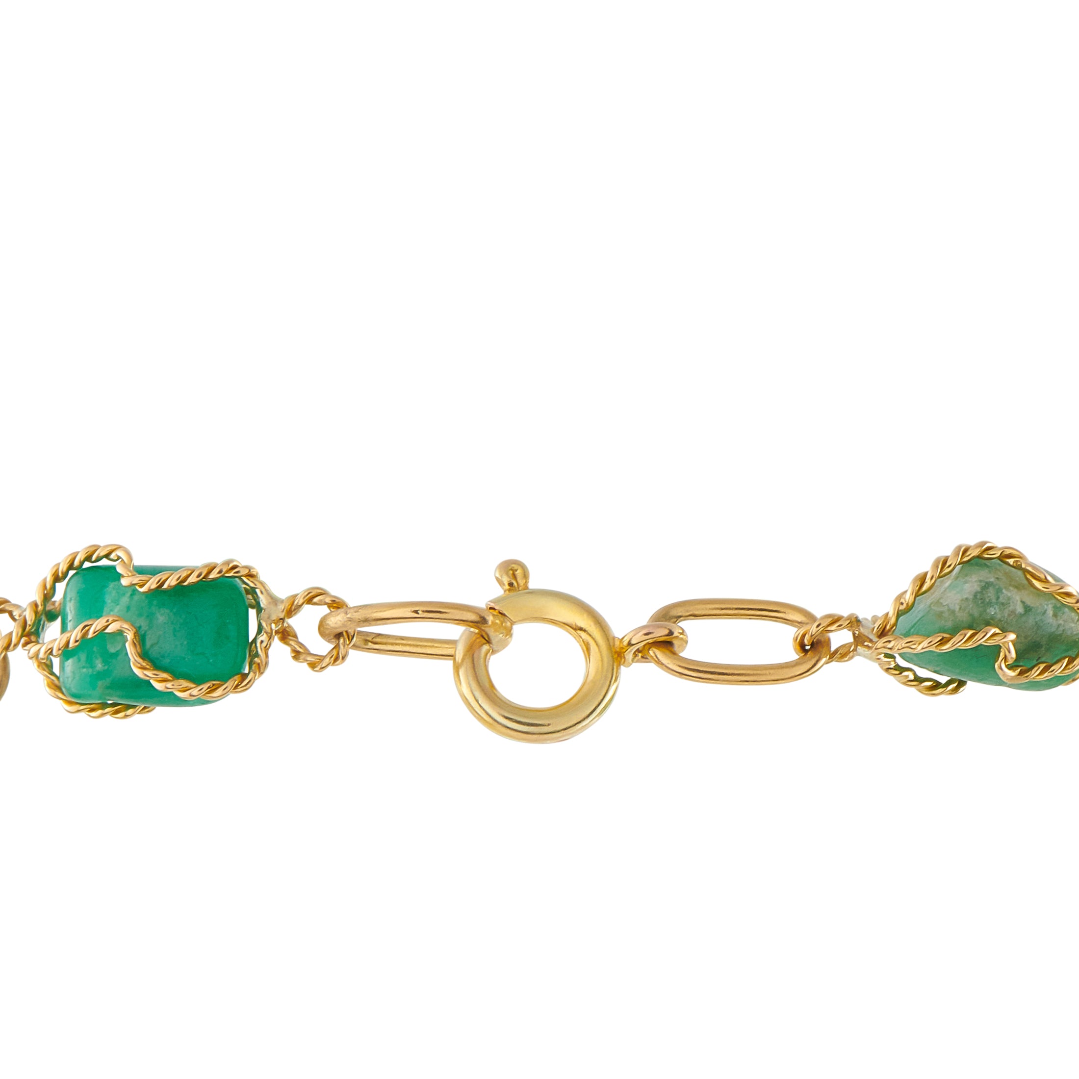 9K Yellow Gold Jade Bracelet
