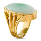 Vintage 18K Yellow Gold Jade Ring