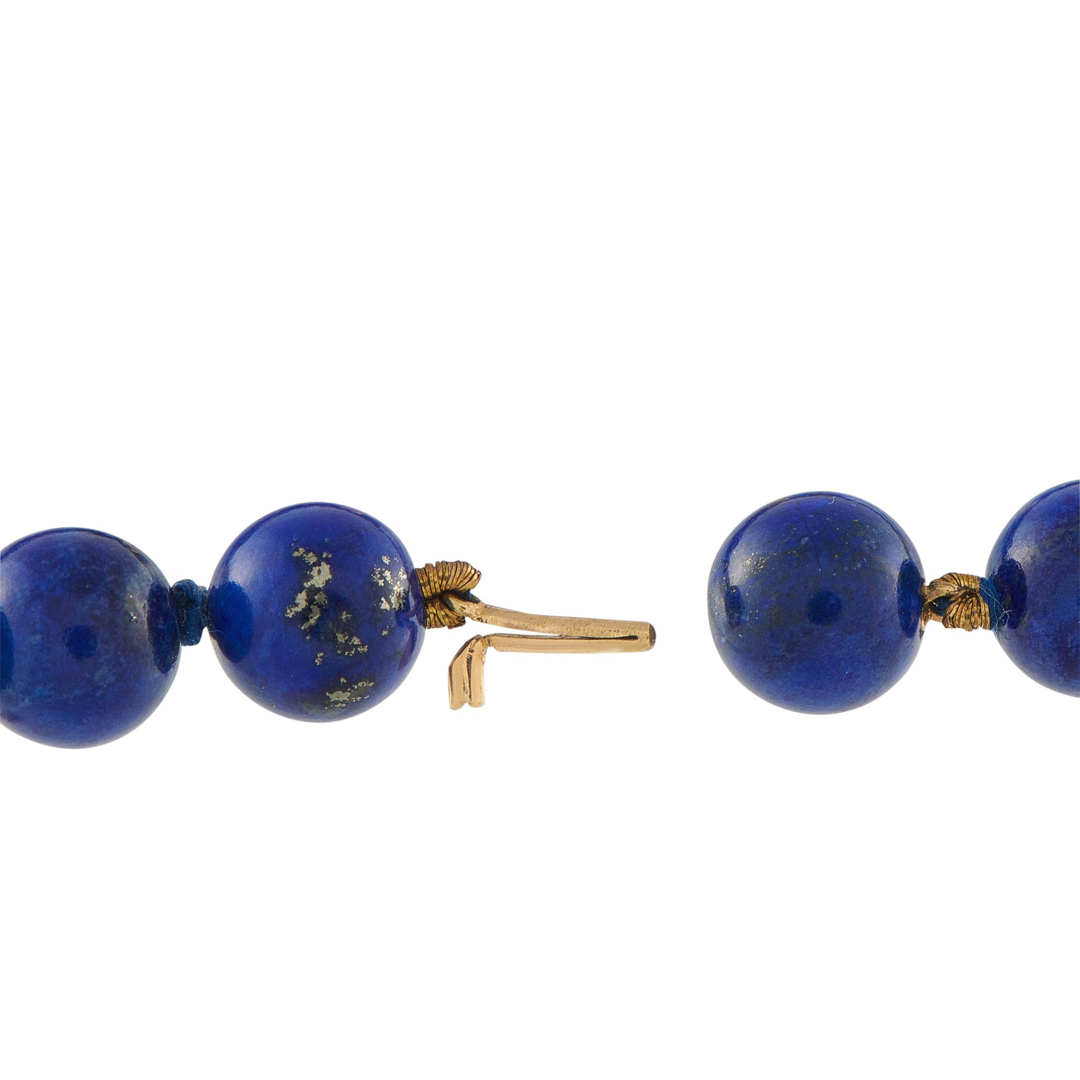 Exclusive 18K Yellow Gold Lapis Bead Necklace