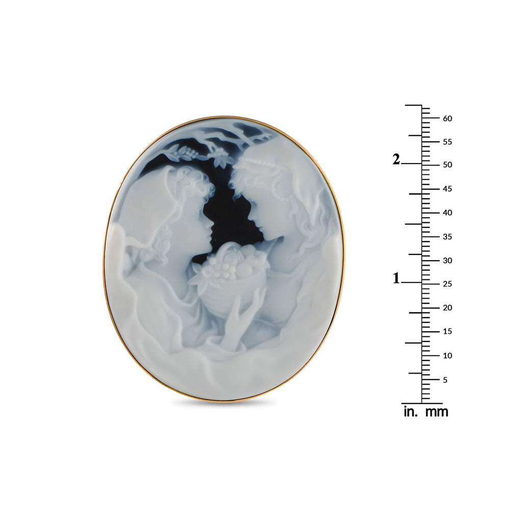 Exclusive 18K Yellow Gold Onyx Cameo Brooch