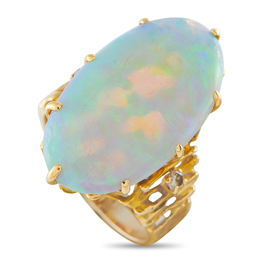 18K Yellow Gold 12.0ct Opal Cocktail Ring