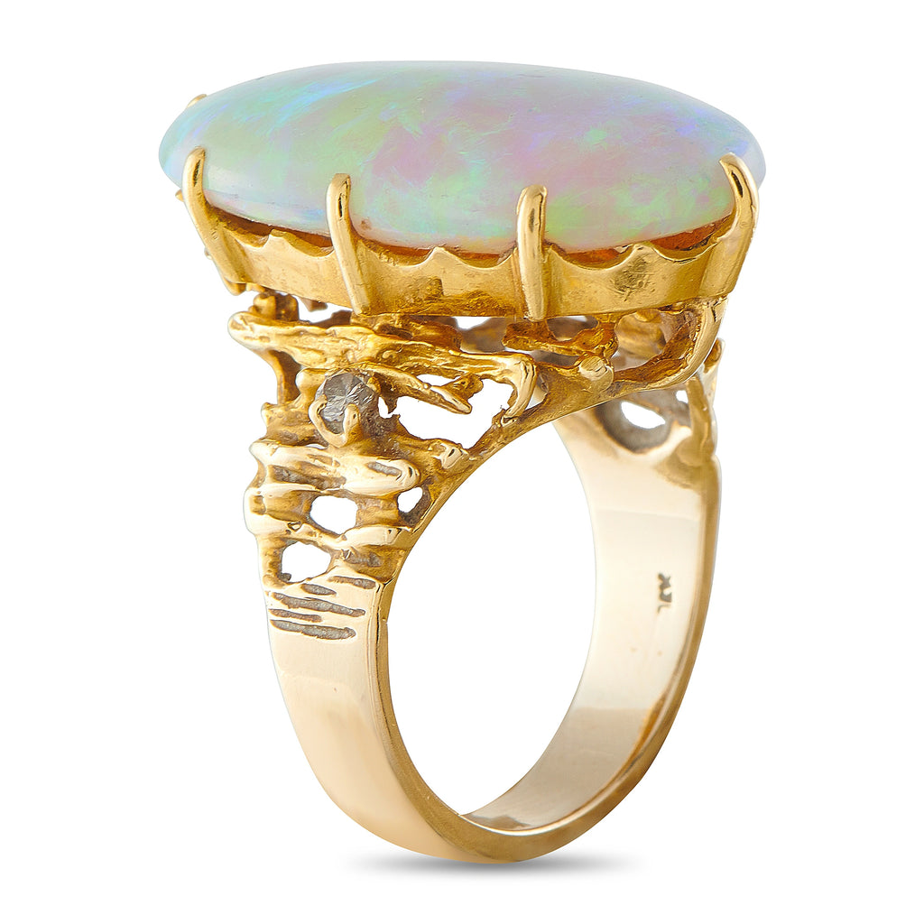 18K Yellow Gold 12.0ct Opal Cocktail Ring