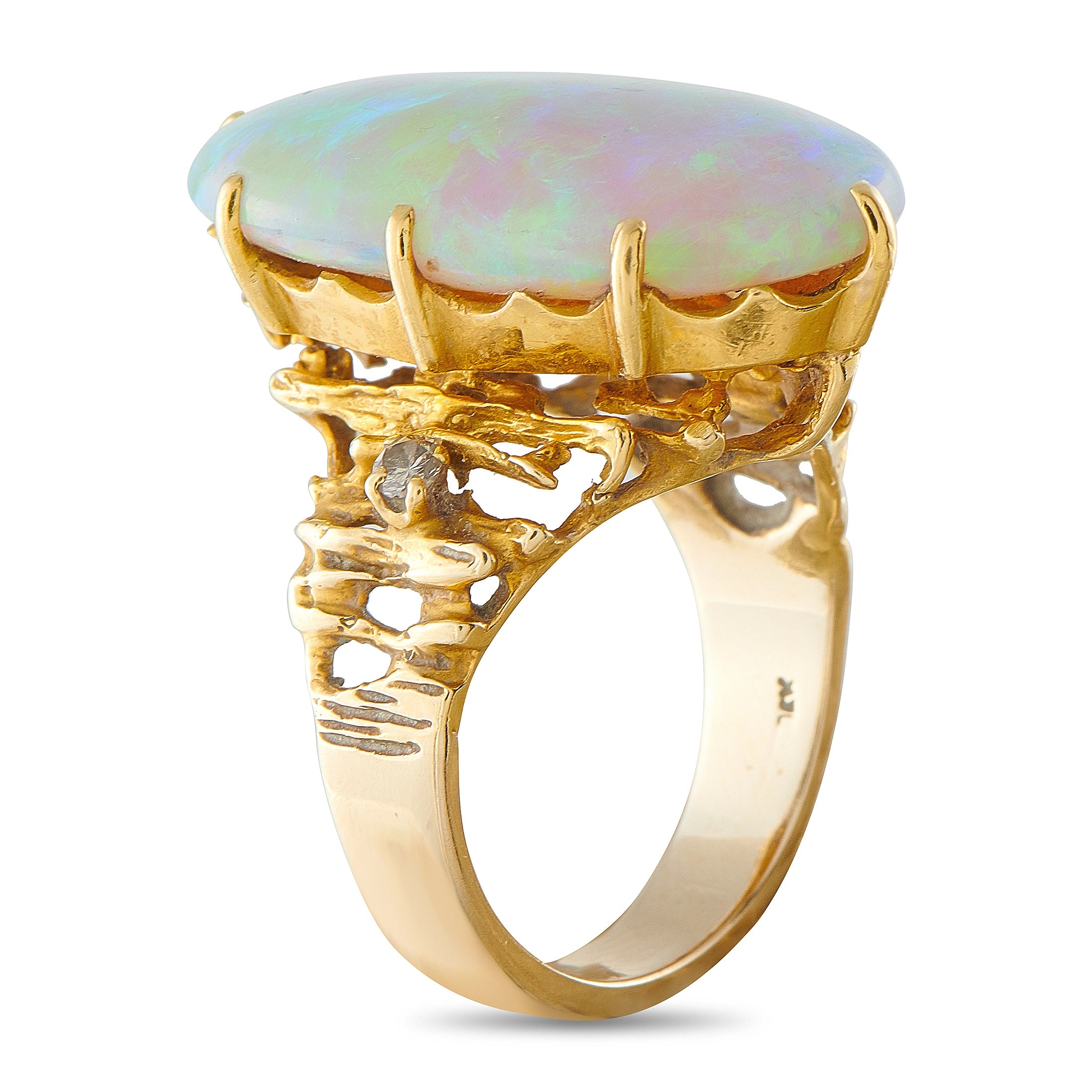 18K Yellow Gold 12.0ct Opal Cocktail Ring