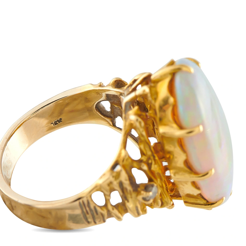 18K Yellow Gold 12.0ct Opal Cocktail Ring