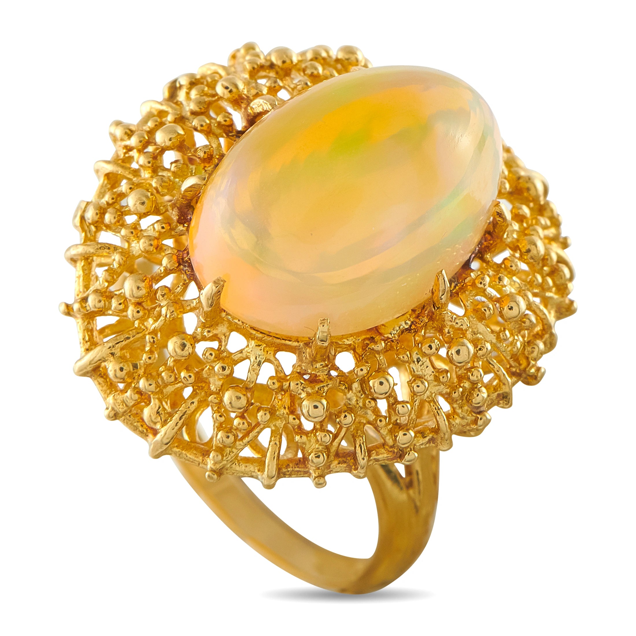18K Yellow Gold 8.0ct Egyptian Opal Ring
