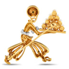 Exclusive 18K Yellow Gold Pearl Genie Brooch