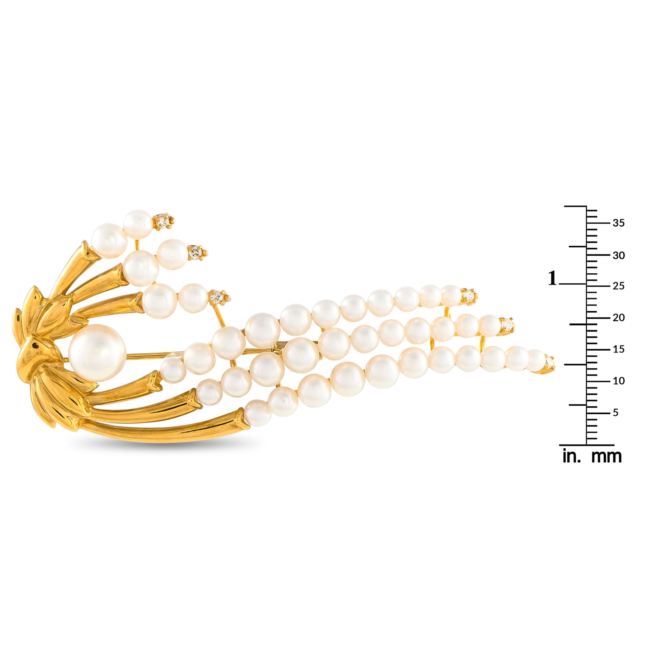 Exclusive 18K Yellow Gold Pearl Brooch