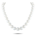 White pearl bead necklace with smooth, evenly sized pearls