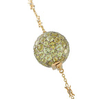 18K Yellow Gold Peridot, Aquamarine, and Citrine Necklace