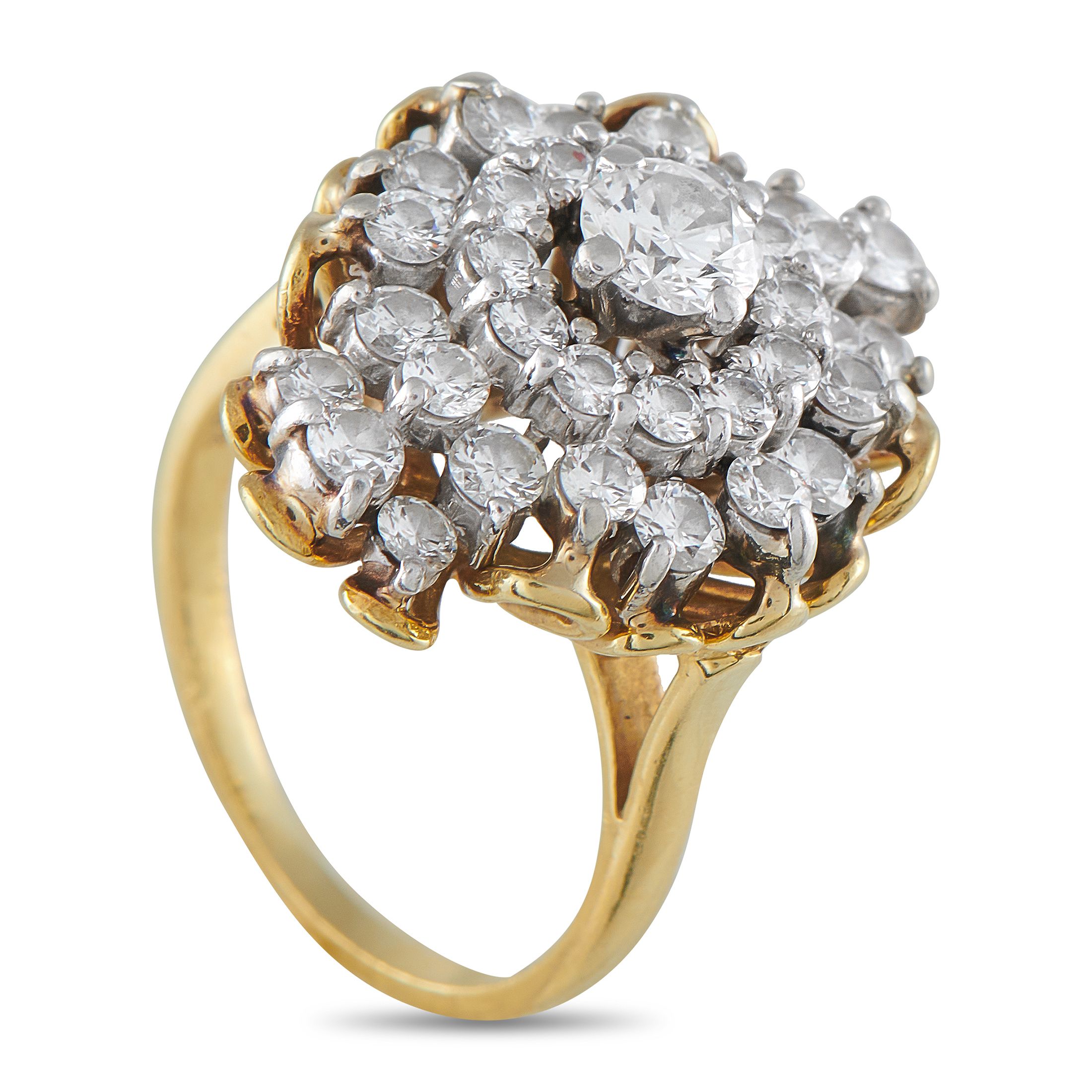 Exclusive Platinum and 18K Yellow Gold 1.95ct Diamond Ring MF03-070125 – Round-cut Diamonds with a total weight of 1