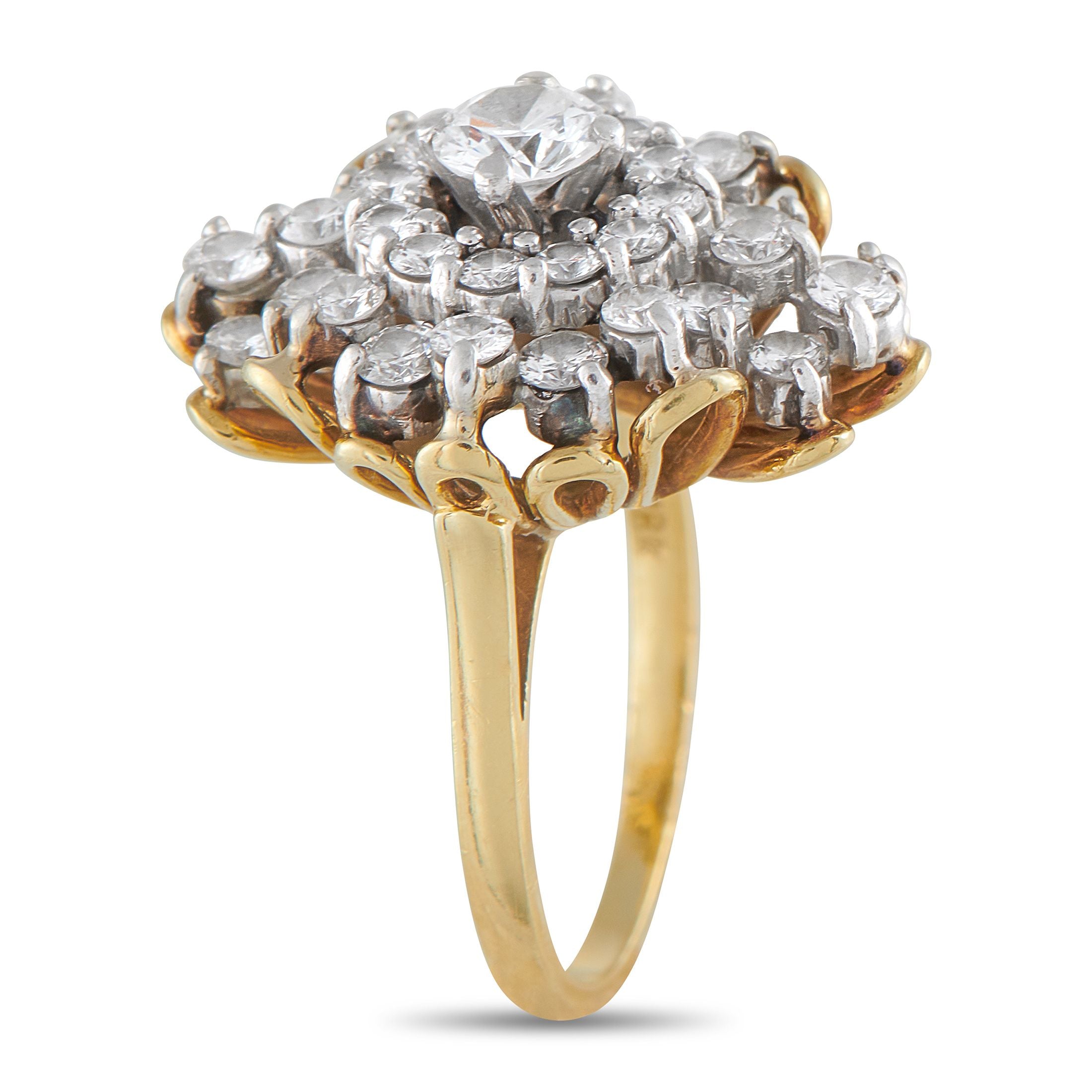 Exclusive Platinum and 18K Yellow Gold 1.95ct Diamond Ring