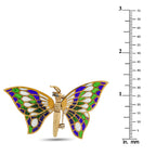 Vintage 14K Yellow Gold Plique-à-Jour Butterfly Brooch
