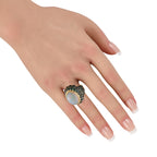 18K Yellow Gold 12.60ct Tourmaline and Opal Ring