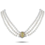 0.50ct Diamond, Opal, and Pearl Multi-Strand Necklace