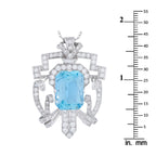 Platinum and 14K White Gold 2.0ct Diamond and Aquamarine Pendant
