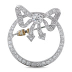 Platinum and 14K White Gold 4.10ct Diamond Wreath Brooch