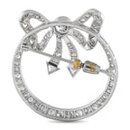 Platinum and 14K White Gold 4.10ct Diamond Wreath Brooch