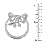 Platinum and 14K White Gold 4.10ct Diamond Wreath Brooch
