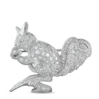 Vintage Platinum and 18K White Gold 0.70ct Diamond Squirrel Brooch