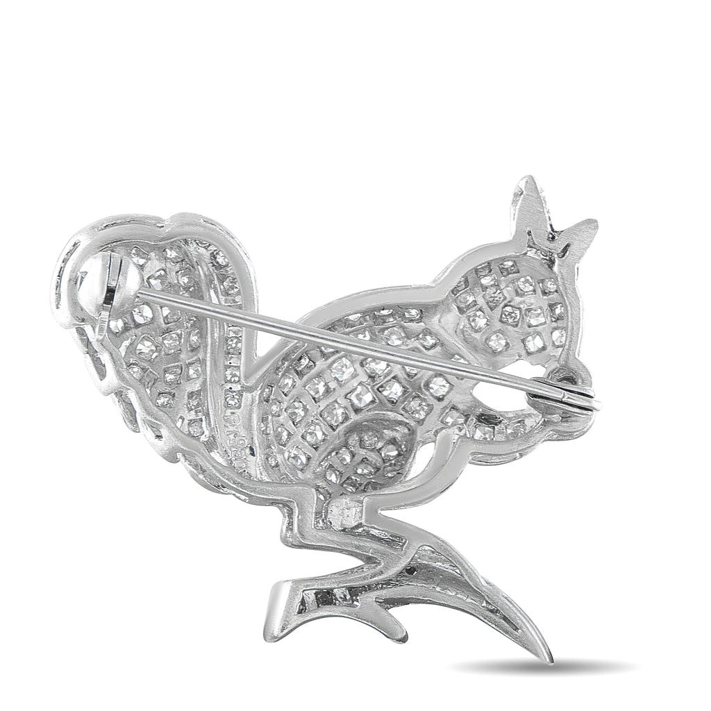 Vintage Platinum and 18K White Gold 0.70ct Diamond Squirrel Brooch
