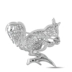 Vintage Platinum and 18K White Gold 0.70ct Diamond Squirrel Brooch
