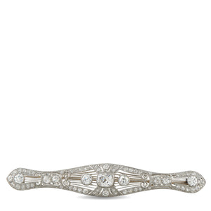 Platinum and 18K White Gold 2.60ct Diamond Art Deco Brooch