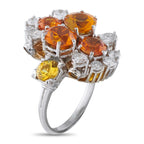 Platinum and 18K White Gold 1.10ct Diamond and Sapphire Ring