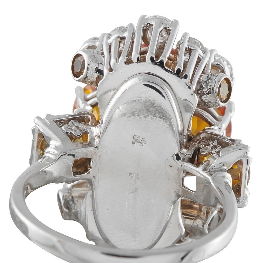 Platinum and 18K White Gold 1.10ct Diamond and Sapphire Ring