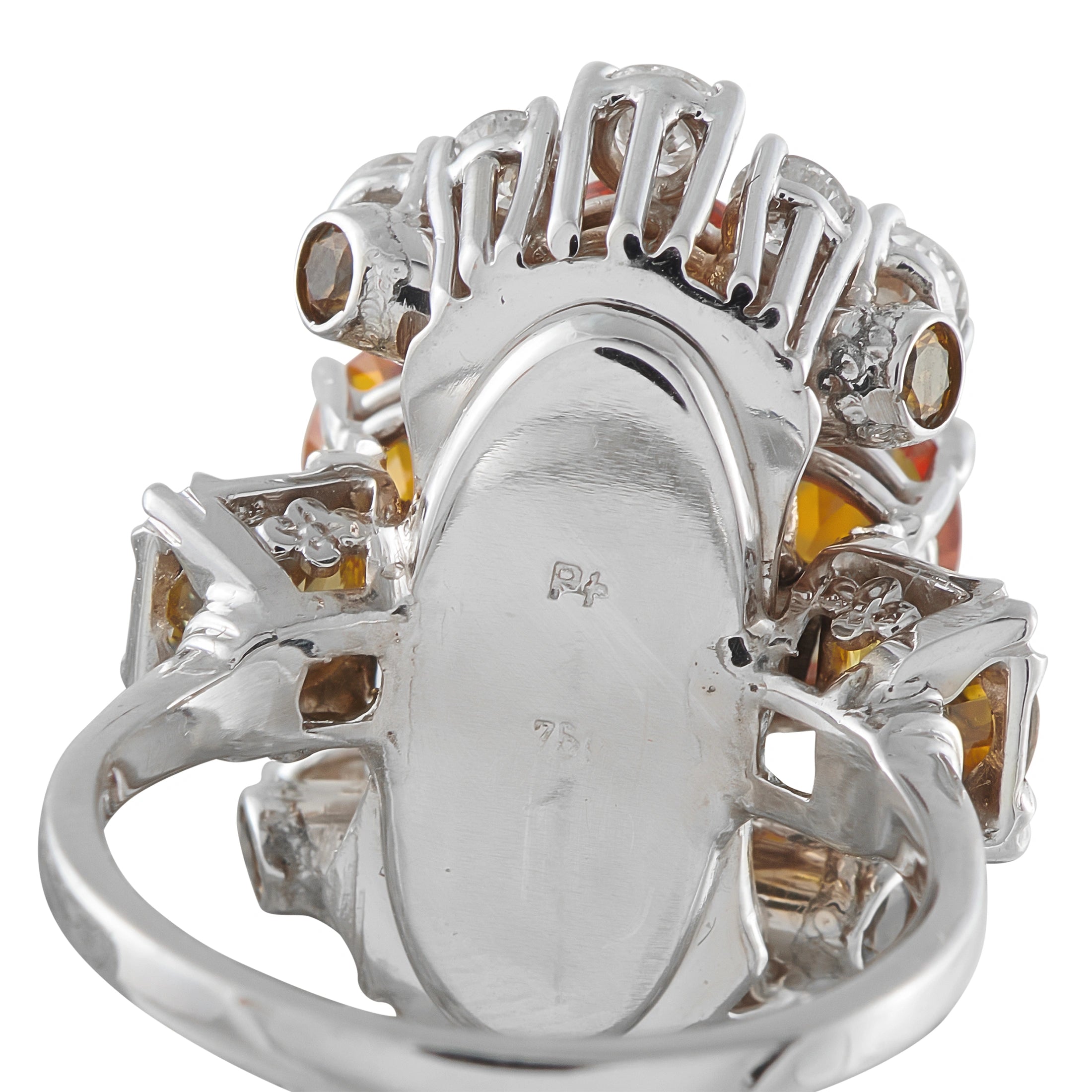 Platinum and 18K White Gold 1.10ct Diamond and Sapphire Ring