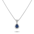 Platinum and 18K White Gold 0.45ct Diamond and Sapphire Pendant