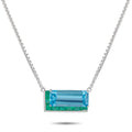 Platinum and 18K White Gold 1.20ct Emerald and Topaz Necklace
