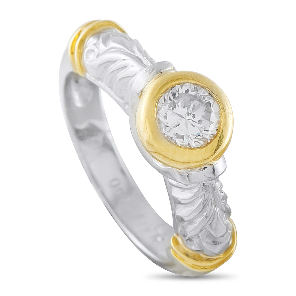 Platinum and 18K Yellow Gold 0.60ct Diamond Ring