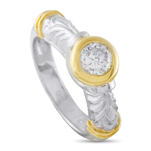 Platinum and 18K Yellow Gold 0.60ct Diamond Ring