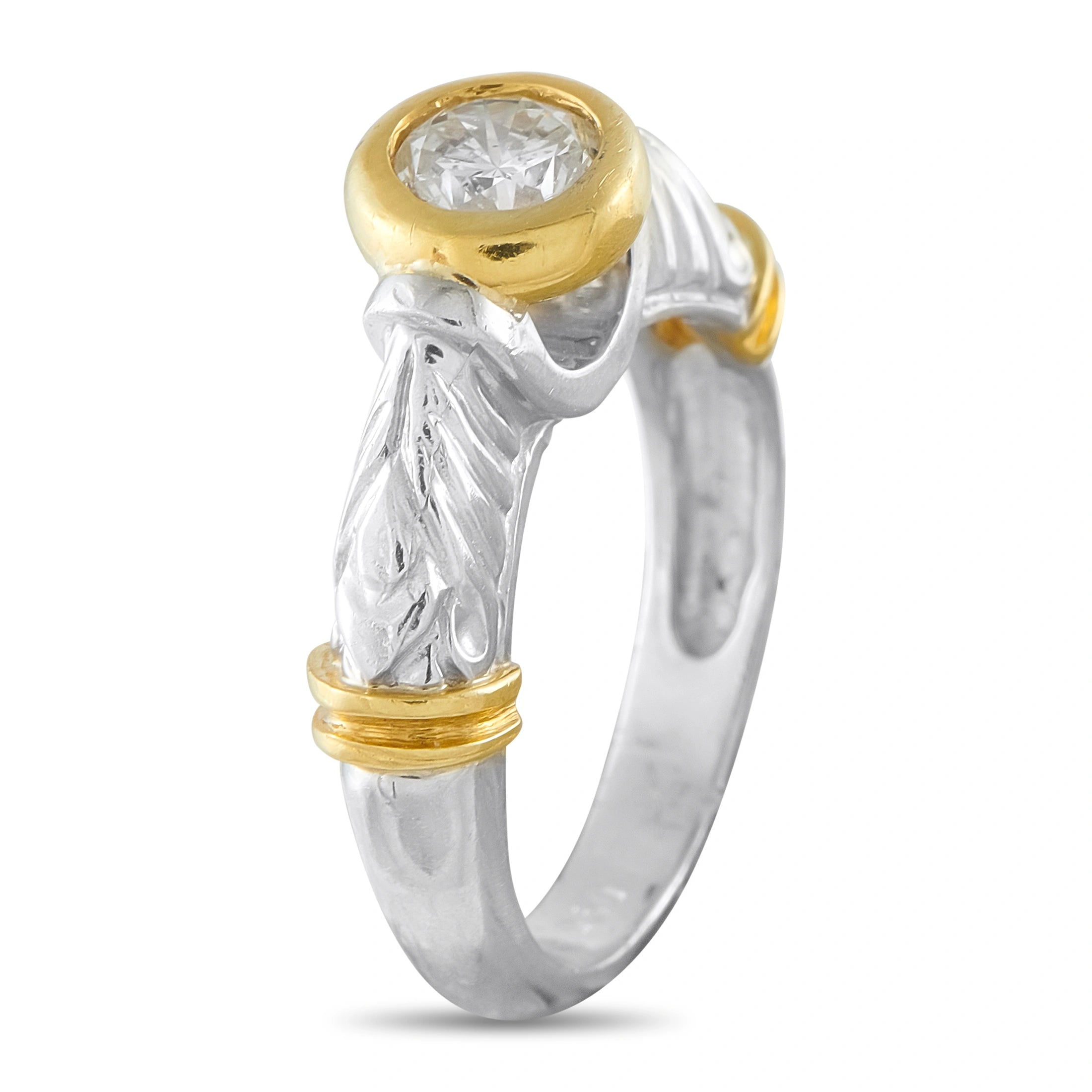 Platinum and 18K Yellow Gold 0.60ct Diamond Ring