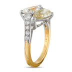 Platinum and 18K Yellow Gold 3.29ct Diamond Ring