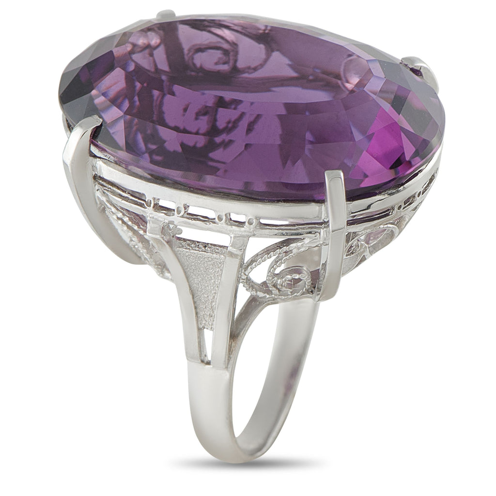 Exclusive Platinum Amethyst Ring