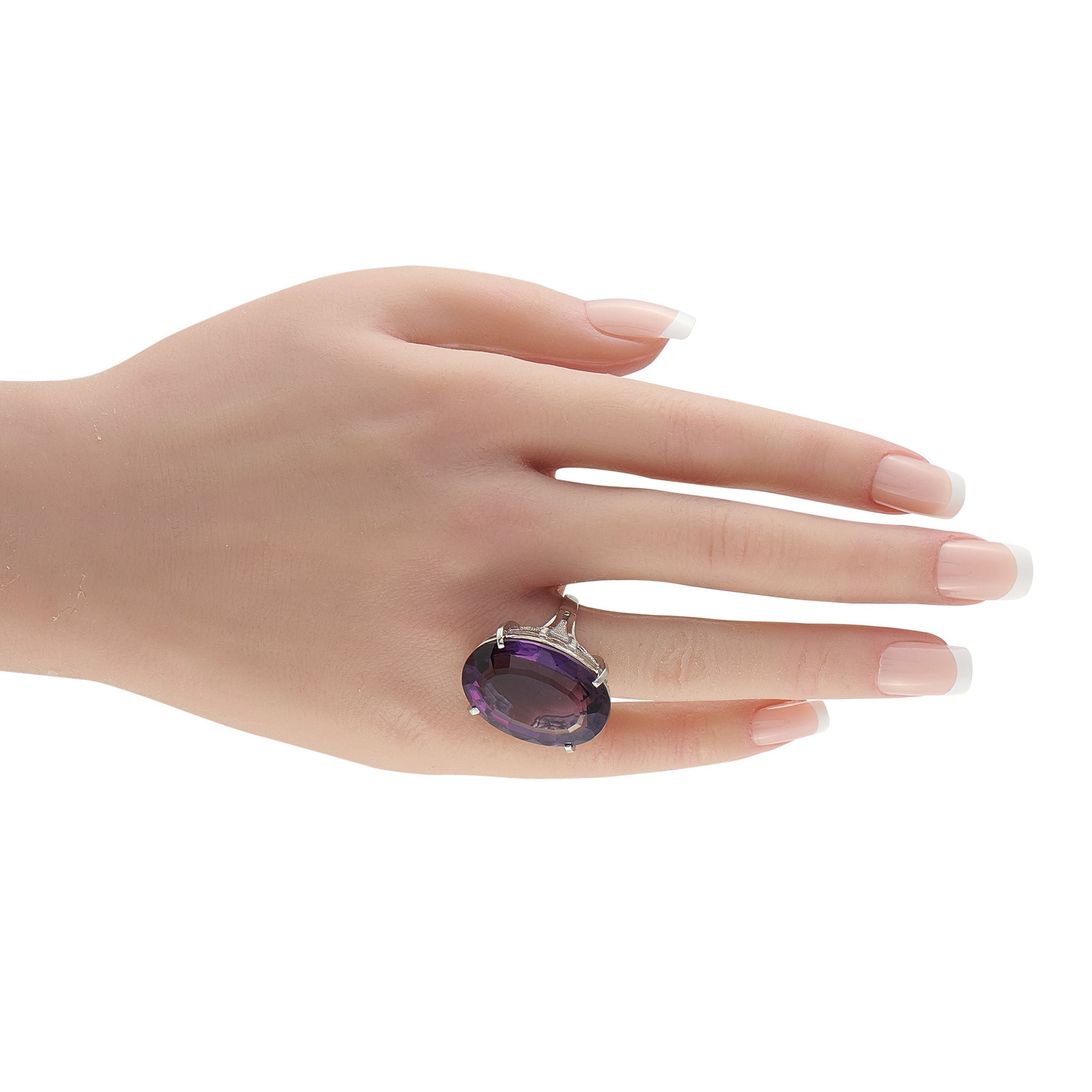 Exclusive Platinum Amethyst Ring