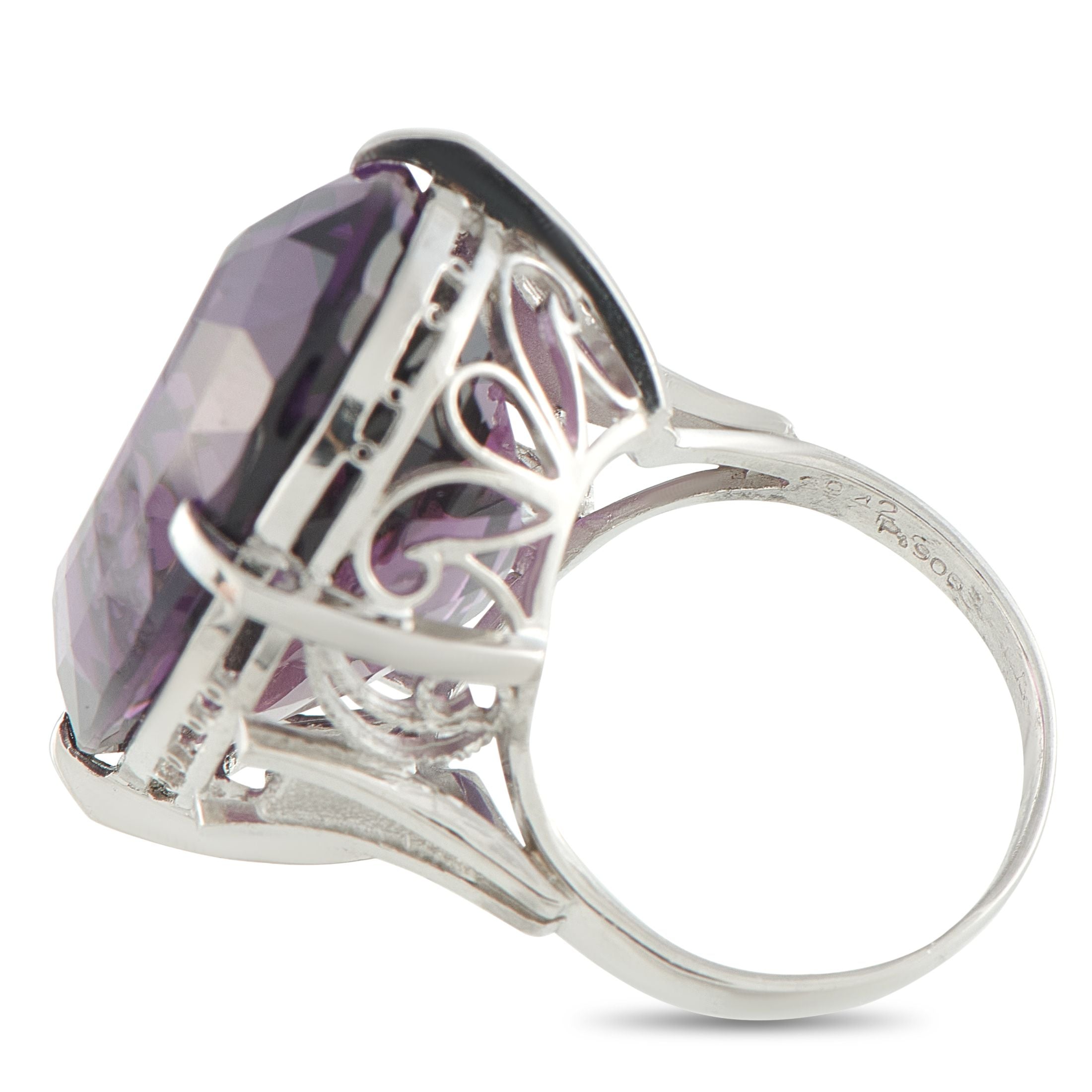 Exclusive Platinum Amethyst Ring