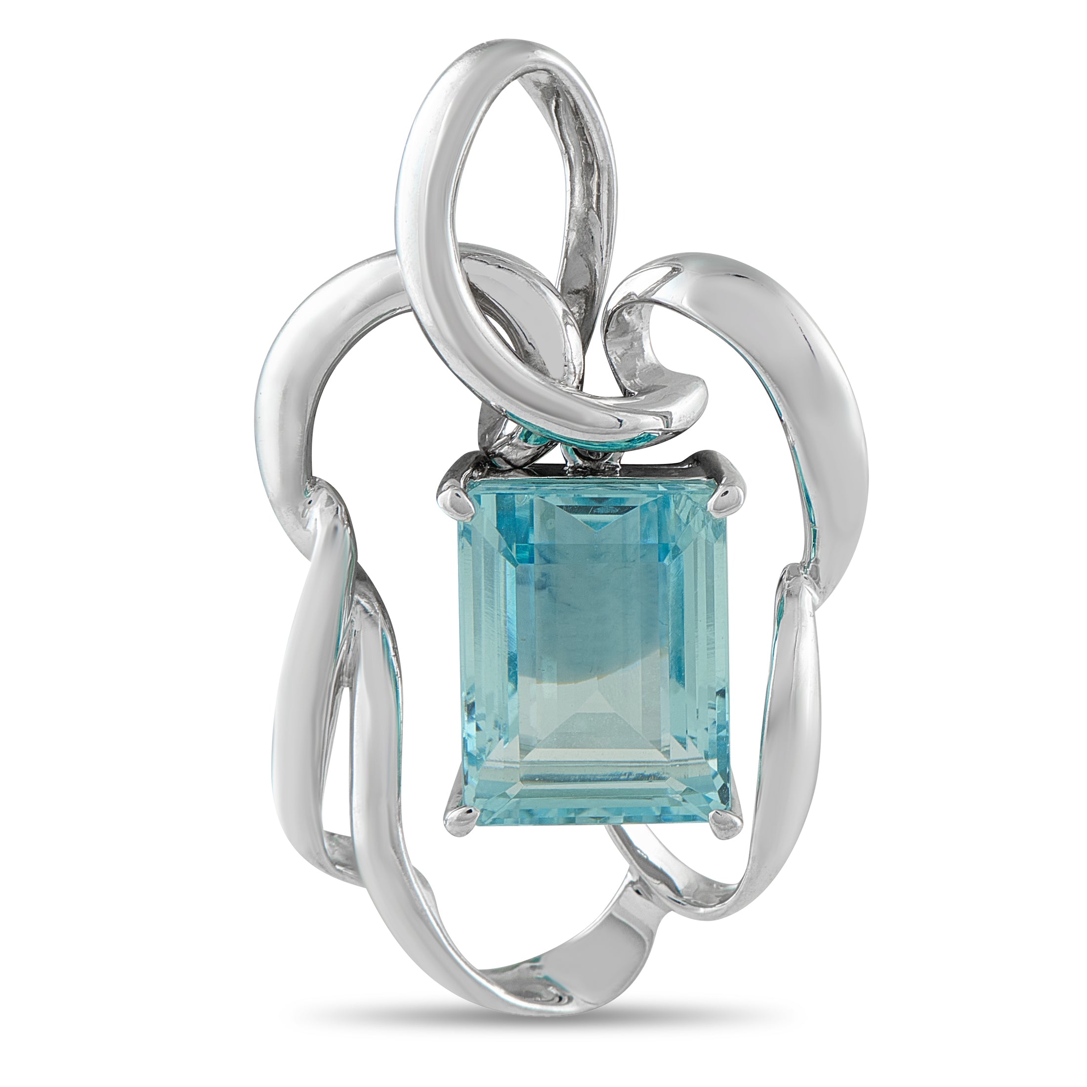 Exclusive  Platinum 14.40ct Aquamarine Pendant