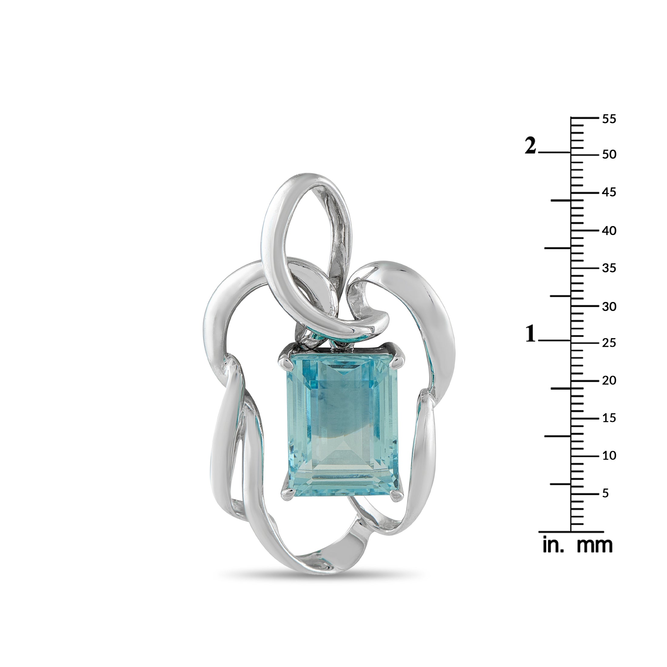 Platinum 14.40ct Aquamarine Pendant