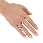 Platinum 6.17ct Diamond and Sapphire Ring