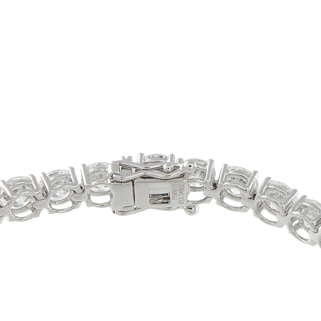 Platinum 13.34ct Diamond Tennis Bracelet