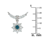 Exclusive Platinum 0.83ct Diamond and Alexandrite Flower Necklace